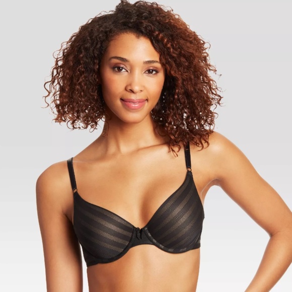 Maidenform Self Expressions T-Shirt Bra Womens Size 36B Black Stripe Underwire - Picture 2 of 10